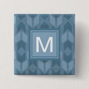 Monogram Outdoor Geo Step Blue Arrow Pattern 15 Cm Square Badge