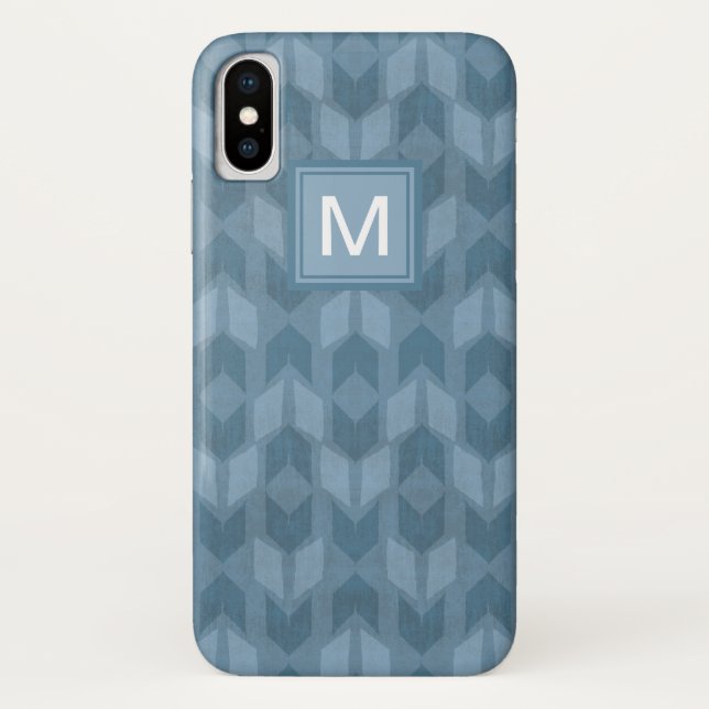 Monogram | Outdoor Geo Step | Blue Arrow Pattern Case-Mate iPhone Case (Back)