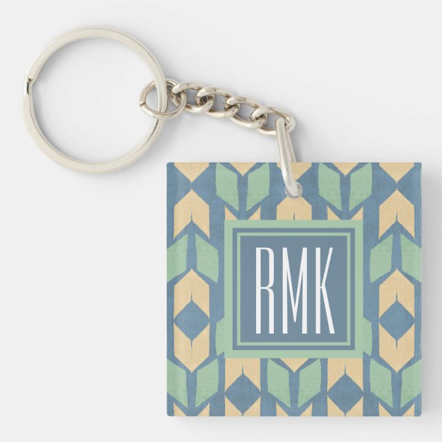 Monogram | Outdoor Geo Step | Geometric Arrow Patt Key Ring (Front)