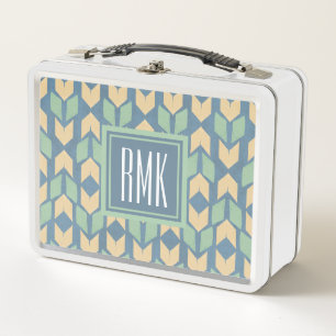 Monogram   Outdoor Geo Step   Geometric Arrow Patt Metal Lunch Box