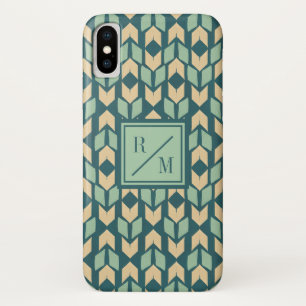 Monogram Outdoor Geo Step Geometric Teal Arrow iPhone X Case