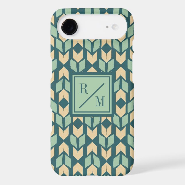 Monogram | Outdoor Geo Step | Geometric Teal Arrow Case-Mate iPhone Case (Back)