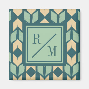 Monogram   Outdoor Geo Step   Geometric Teal Arrow Magnet