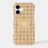 Monogram | Outdoor Geo Step | Gold & Coral Geometr