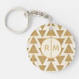 Monogram Outdoor Geo Step Gold Geometric Patte Key Ring