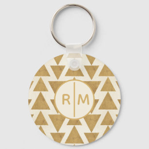 Monogram Outdoor Geo Step Gold Geometric Patte Key Ring