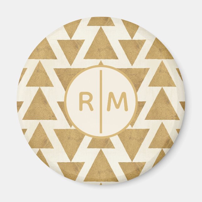 Monogram | Outdoor Geo Step | Gold Geometric Patte Magnet (Front)