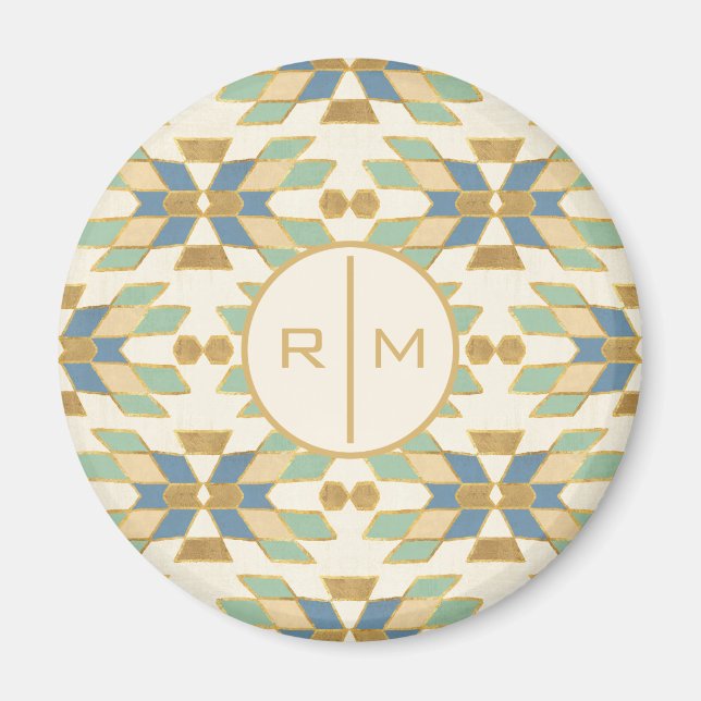 Monogram | Outdoor Geo Step | Tribal Pattern Magnet (Front)