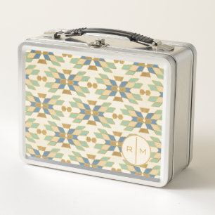 Monogram   Outdoor Geo Step   Tribal Pattern Metal Lunch Box
