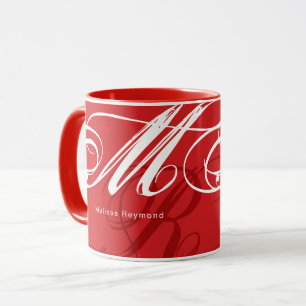 Monogram Oversized All-Over Fiery-Red Colour Mug