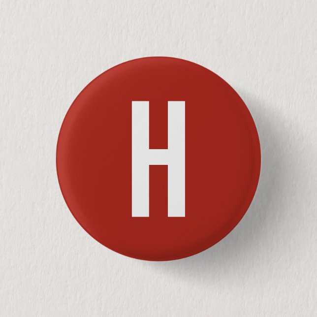 Monogram Own Name Initial Minimalist Brick Red 3 Cm Round Badge (Front)