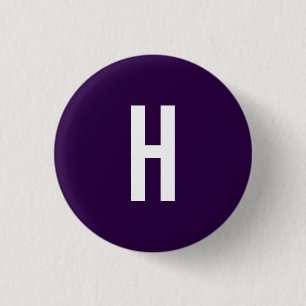 Monogram Own Name Initial Minimalist Midnight Blue 3 Cm Round Badge