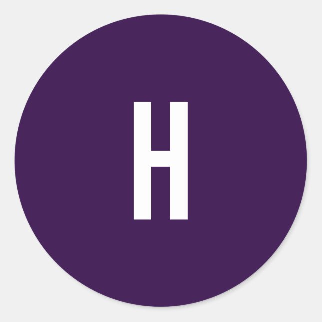 Monogram Own Name Initial Minimalist Midnight Blue Classic Round Sticker (Front)