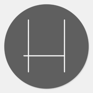 Monogram Own Name Initial Modern Minimalist Grey Classic Round Sticker