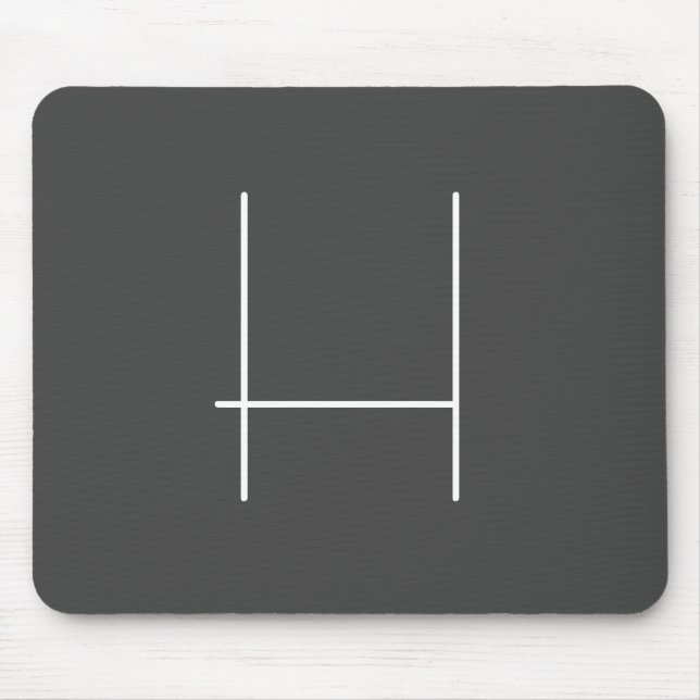 Monogram Own Name Initial Modern Minimalist Grey Mouse Mat (Front)