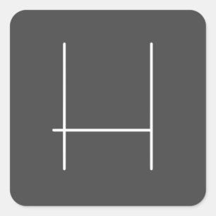 Monogram Own Name Initial Modern Minimalist Grey Square Sticker