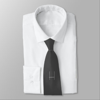Monogram Own Name Initial Modern Minimalist Grey Tie