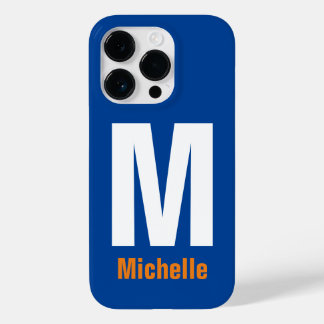 Monogram Own Name Initial Modern Plain Minimalist Case-Mate iPhone 14 Pro Case