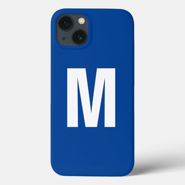 Monogram Own Name Initial Modern Plain Minimalist Case-Mate iPhone Case (Back)