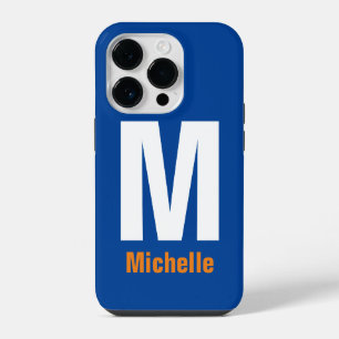 Monogram Own Name Initial Modern Plain Minimalist iPhone 14 Pro Case