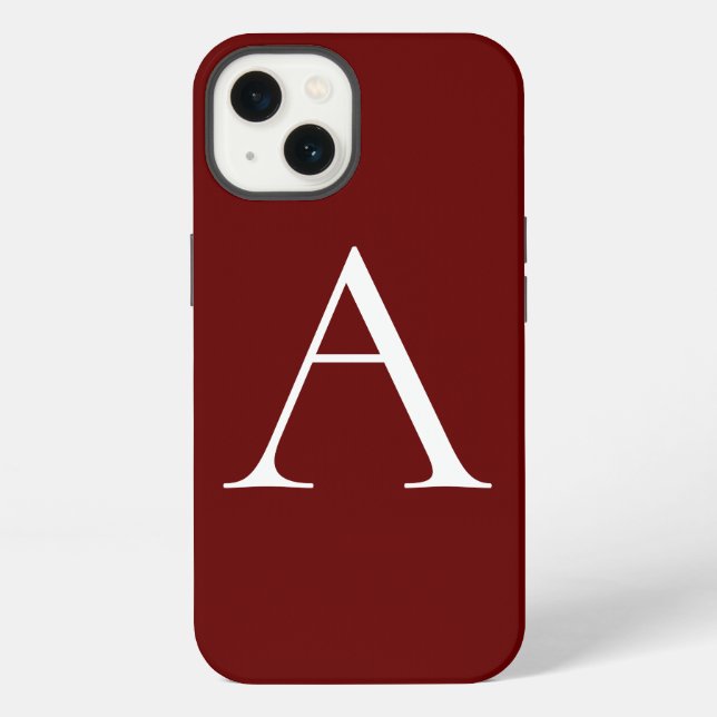 Monogram Own Name Initial Modern Plain Minimalist iPhone Case (Back)