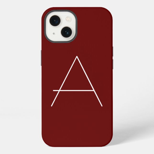 Monogram Own Name Initial Modern Plain Minimalist iPhone Case (Back)
