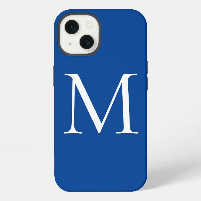 Monogram Own Name Initial Modern Plain Minimalist  iPhone Case (Back)