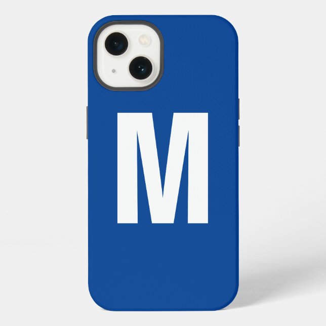 Monogram Own Name Initial Modern Plain Minimalist iPhone Case (Back)