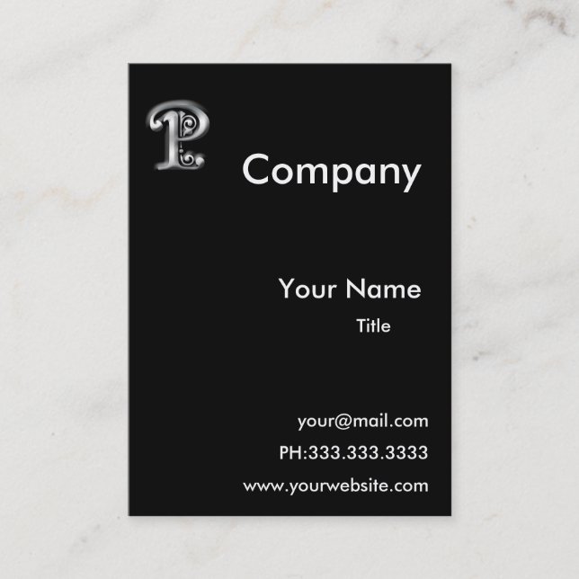Monogram P business Cards (Front)