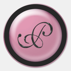 Monogram P Classic Round Sticker