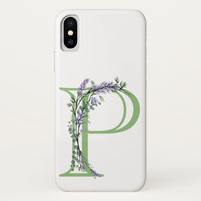 Monogram P Lavender Eucalyptus Case-Mate iPhone Case (Back)