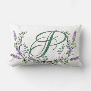 Monogram P Lavender Eucalyptus Lumbar Cushion