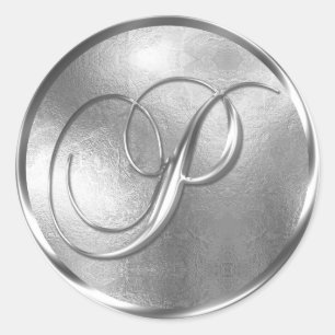 Monogram P NONMETALLIC Silver Envelope Seal