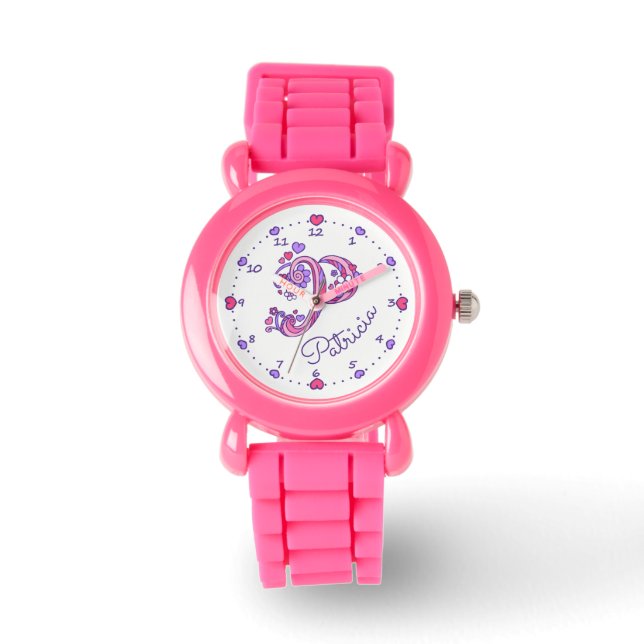 Monogram P personalised girls name patricia watch (Front)