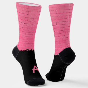 Monogram Painted Brick Wall Socks