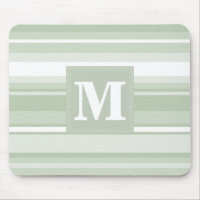 Monogram pale green stripes