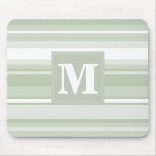 Monogram pale green stripes mouse mat