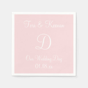 Monogram Pale Pink Classy Complementary Colour Nap Napkin