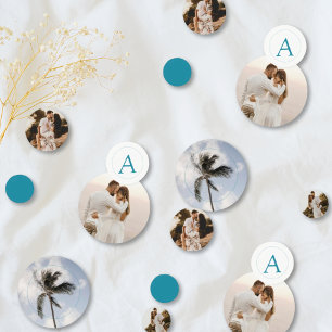 Monogram Palm Tree Photos Beach Wedding Confetti