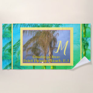 Monogram Palm Trees N.J. Beach Towel