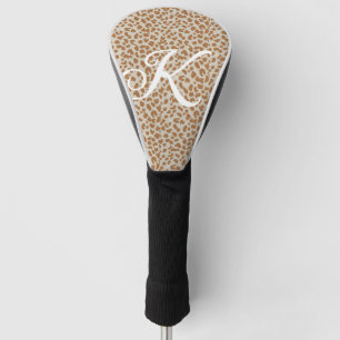 Monogram panther skin light brown pattern name let golf head cover