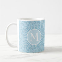 Monogram Pastel Blue Spirals - Personalised