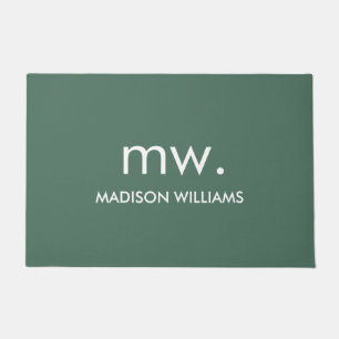 Monogram Pastel Elegant Stylish Modern Minimalist  Doormat