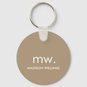 Monogram Pastel Elegant Stylish Modern Minimalist Key Ring