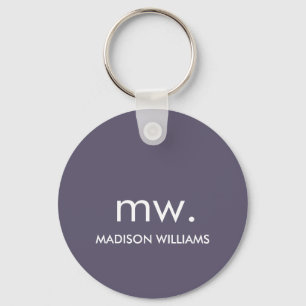 Monogram Pastel Elegant Stylish Modern Minimalist  Key Ring