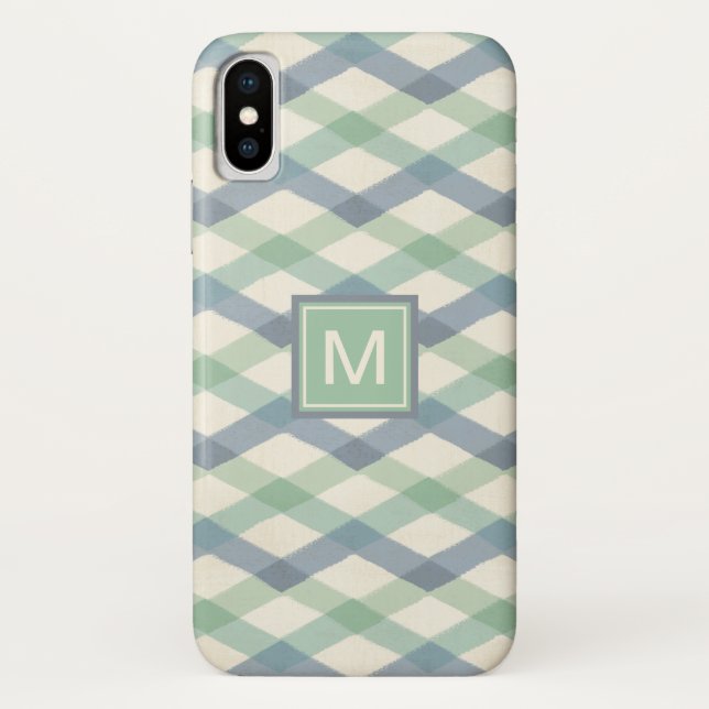 Monogram | Pastel Geometric Pattern Case-Mate iPhone Case (Back)