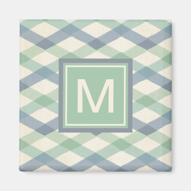Monogram | Pastel Geometric Pattern Magnet (Front)