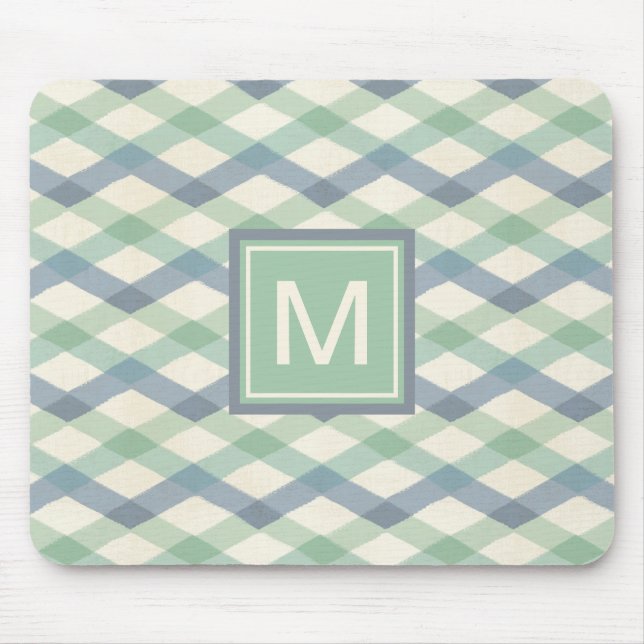 Monogram | Pastel Geometric Pattern Mouse Mat (Front)
