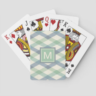Monogram Pastel Geometric Pattern Playing Cards