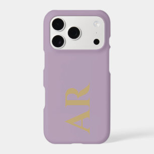 Monogram Pastel Mauve Gold Initials Minimalist 